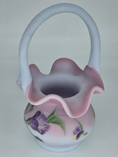Fenton Neo Violet (Alexandrite) Glass Basket with Twisted Handle and Ruffled Rim — listing 2