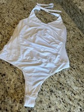 Venus Women's Ruched Surplice V-Neck Sleeveless Thong Bodysuit, Mauve/Rose, Size XL, New With Tags — listing 5