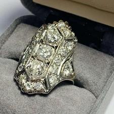 Art Deco 14K White Gold Diamond Filigree Pendant Necklace 16 inch chain included
