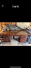 White Painted Partners Desk with Built-in Bookcase Hutch Wall Unit — listing 3