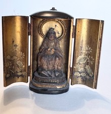 Antique Japanese Zushi Portable Buddhist Shrine with Standing Amida Buddha Figure — listing 5