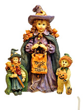Boyds Bears Yesterdays' Child Dollstone Collection "Mallory with Patsy & J.B. ... Trick or Treat" Halloween Figurine, Style #3517 — listing 2