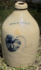 Antique Stoneware Whiskey Jug with Brown Albany Slip Glaze, Beehive Form — listing 4