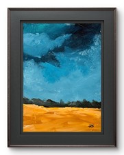 Signed Abstract Mixed-Media Print with Gold Leaf Accents, Dated 1993 — listing 6