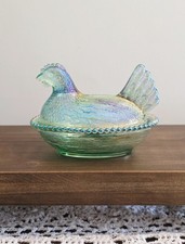 Miniature Amber Glass Nesting Hen on Nest Covered Dish, 3.5 inch — listing 6