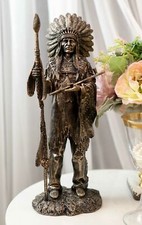 Native American Chief Resin Figurine with Wolves — listing 2