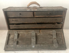 Antique Carpenter's Tool Chest with Hand Tools and Coshocton Union No. 525 Working Cards — listing 4