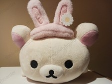 San-X Korilakkuma Plush in Pink Fluffy Bunny Costume with Red Button — listing 4