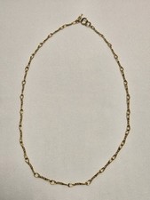 Lot of Gold-Tone Costume Jewelry - Herringbone Chain, Textured Bracelet, and Assorted Chains — listing 4