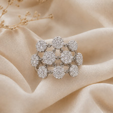 Pavé Cluster Dome Ring with Diamond Accents, Size 7 — listing 5