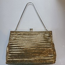Walborg Handmade Gold and Black Beaded Evening Clutch with Chain Strap — listing 5