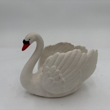 Goebel W. Germany White Bisque Porcelain Swan Figural Bowl / Planter — listing 6