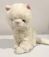White Long-Haired Plush Persian Cat with Red Heart Nose and Ribbon Bow — listing 2