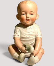 Vintage Reproduction Bisque Porcelain Baby Doll with Molded Hair and Open-Closed Smiling Mouth — listing 2