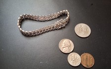 Vintage Sterling Silver Marcasite Floral Link Bracelet — listing 3