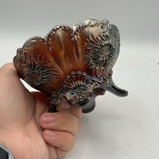 Iridescent Carnival Glass Sunflower / Daisy Petal Bowls, Set of 3 — listing 3
