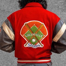 Louisville Slugger Cooper Collections Wool & Leather Varsity Baseball Jacket, Size M, listing 4