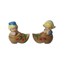 Vintage Ceramic Dutch Boy and Girl Figural Planter with Windmill Basket, likely Japan, mid-20th century — listing 6