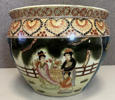Japanese Satsuma-Style Moriage Vase with Koi Fish and Cobalt Panels, listing 6