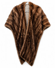 Vintage Mid-Century Mink Fur Stole/Cape Wrap with Satin Lining — listing 6