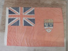 Antique Canadian Red Ensign Civil Flag, 4-Province Shield, circa 1907-1922, approx. 3ft x 2ft (36" x 17")