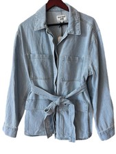 Velvet Heart Chambray Denim Shirt Dress with Belt, Size M — listing 3