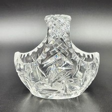 Cut Lead Crystal Flared Vase with Pinwheel and Hobstar Pattern, Sawtooth Rim — listing 5