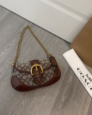 Coach Soho Signature Optic Sateen Hobo Shoulder Bag with Braided Whipstitch Strap — listing 4