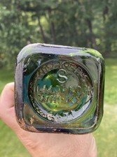 Antique Walker's Kilmarnock Whisky Green Glass Bottle