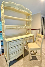 White Fine Furniture French Provincial Two-Drawer Nightstand / Side Table with Lower Shelf — listing 2
