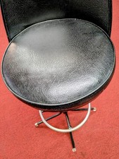 Vintage Mid-Century Swivel Bar Stools with Bucket Seats and Chrome Footrest Set of 4 or more — listing 6