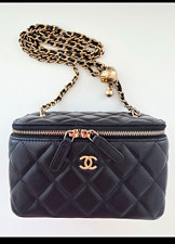 Chanel Black Leather Handbag with Serial Authenticity Sticker