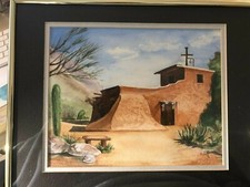 Southwestern Adobe Church Watercolor Prints, Framed Set of 4 — listing 3