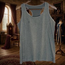Danskin Now "Love to Run" Grey Racerback Tank Top, Size XL (16-18) — listing 3