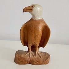 Carved Eagle Figurine in Flight on Rocky Perch with Wings Spread — listing 2