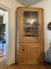 Antique Primitive Pine Two-Piece Corner Cupboard with Paneled Doors — listing 2
