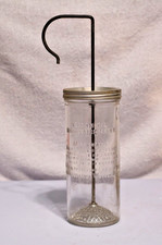 Antique Wesson Oil Mayonnaise Maker Glass Jar with Metal Dasher/Whisk and Recipe Embossing — listing 3