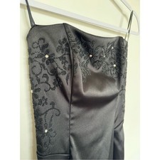 Black Sleeveless Mock-Neck Maxi Dress with Beaded/Sequin Side Embellishments, Size 2XL — listing 3