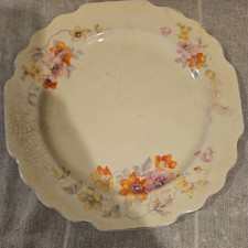 W.S. George Lido White Floral Dinner Plate with Scalloped Silver Rim — listing 5