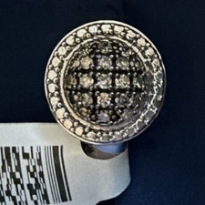 Pavé Cluster Dome Ring with Diamond Accents, Size 7