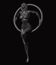 Bronze Nude Female Figure Sculpture on Black Marble Base (Pair / Bookend Style) — listing 5