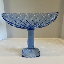 Hand-Blown Art Glass Pedestal Vase with Cream Crackle Bowl and Clear Looped Stem — listing 4