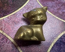 Vintage Solid Brass Cat Figurine with Arched Back and Raised Tail — listing 4