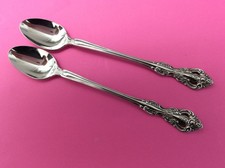Set of 5 Stainless Steel Iced Tea Spoons with Ornate Cast Handle Terminals — listing 6