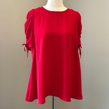 Cue Red Ruched Sleeveless Cocktail Dress, Size 16 — listing 2