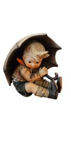Vintage Ceramic Figurine of Boy with Umbrella and Bundle — listing 4