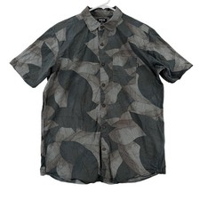 Hurley Men's Short Sleeve Tropical Leaf Print Button-Up Shirt — listing 2
