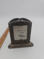 Godinger Silver Plate Triangular Photo Frame Pen/Pencil Holder — listing 2