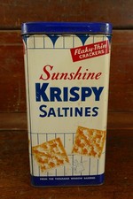 Vintage Sunshine Krispy Saltine Crackers Advertising Tin