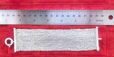 Handwrought Silver Woven Foxtail Mesh Bracelet with Tab-and-Slot Clasp — listing 5